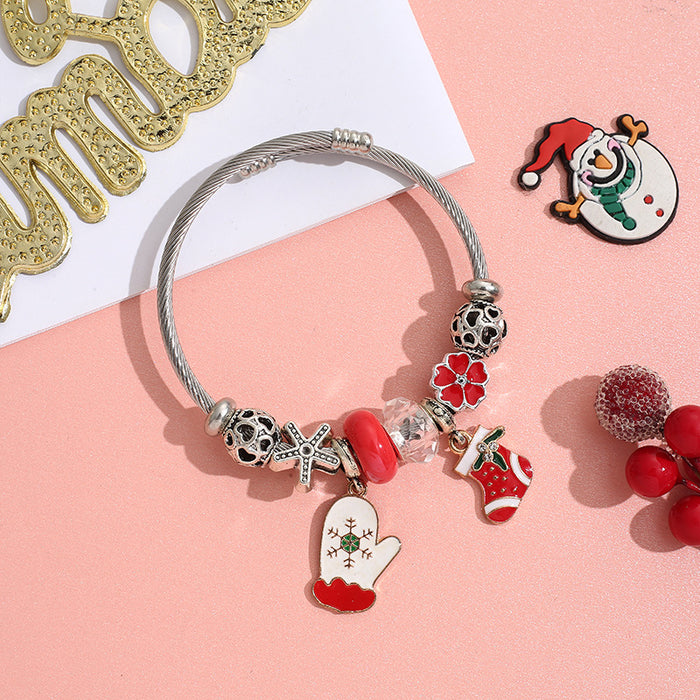 Wholesale Stainless Steel Christmas Beaded Bracelet MOQ≥2