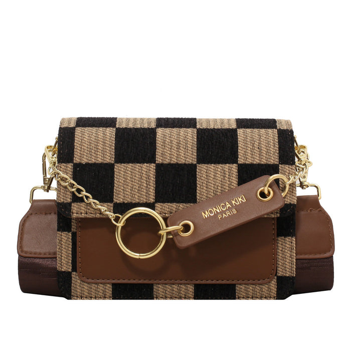 Wholesale Checkerboard Crossbody Bag Niche Small Square Bag Portable