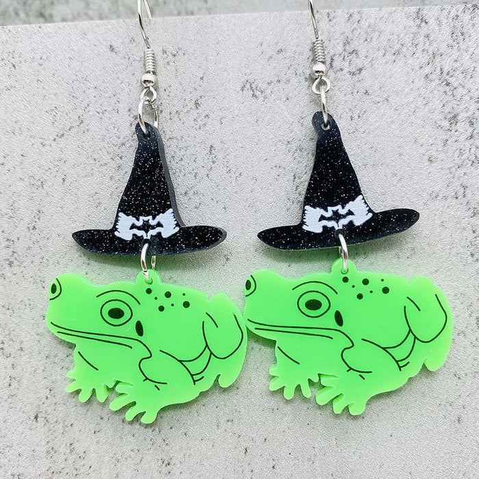 Wholesale Cartoon Cute Mushroom Frog Balloon Printed Pendant Acrylic Earrings JDC-ES-Chengy036