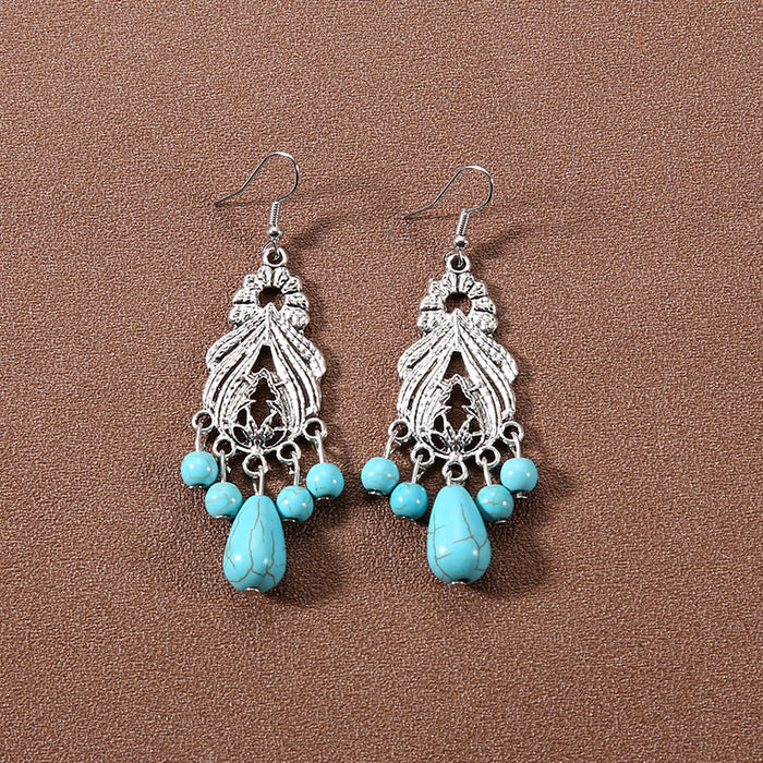 Wholesale Alloy Bohemian Ethnic Style Su Song Stone Earrings JDC-ES-Gumi007