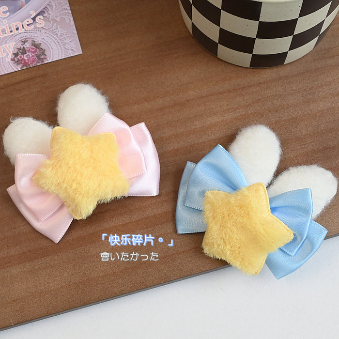Wholesale Cute hair clip headband, sweet water colored bow, plush rabbit ear hairpin