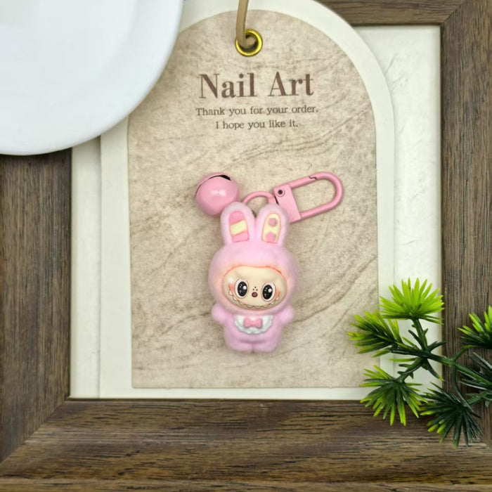 Wholesale flocked bell resin accessory Keychains