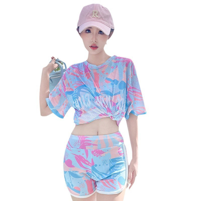 Wholesale New Split Student Sports Hot Spring Conservative Training Swimsuit 3-Piece Women's Swimsuit