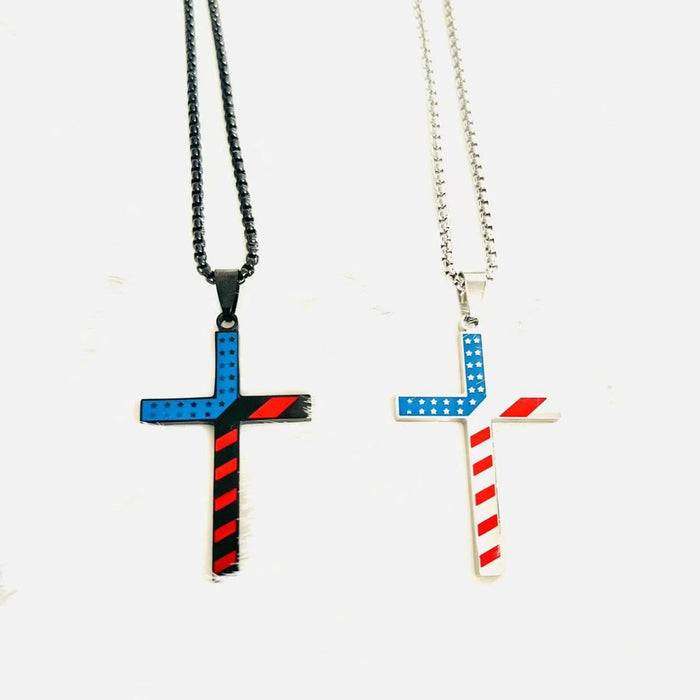 Wholesale Stainless steel drip oil cross necklace, titanium steel pendant, non fading necklace