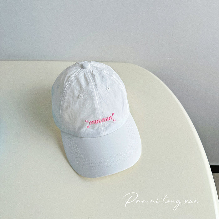 Wholesale Lightweight and breathable letter children's baseball cap, quick drying waterproof duckbill cap, girls' sun protection hat