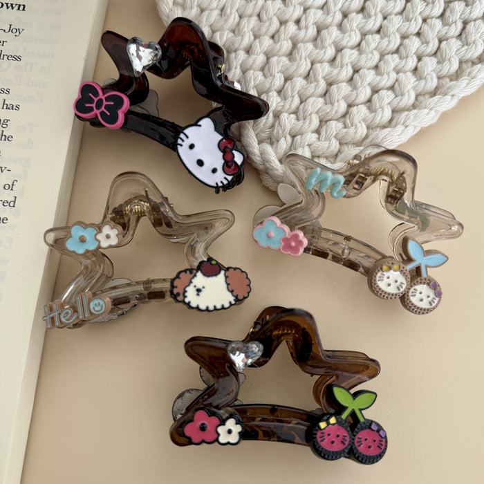 Wholesale Elegant Acetic Acid Star Cat Hair Clips