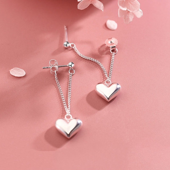 Wholesale Love simple earrings heart-shaped earrings long style, niche and high-end temperament