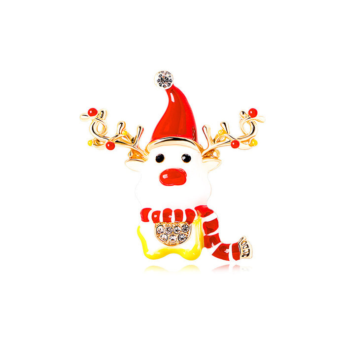 Wholesale Christmas series brooch cartoon snowman brooch pin holiday gift clothing accessories Christmas decoration