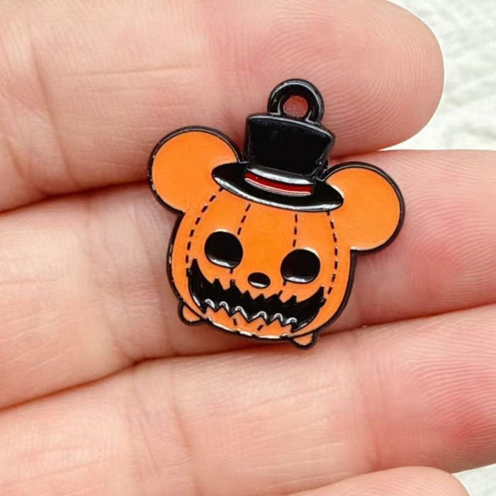 Wholesale 10pcs  Series DIY Festival Decorations Witch Pendant Tombstone Hair Tie Spray-Painted Pumpkin Hanging Ornament