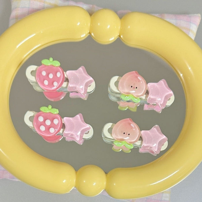 Wholesale Peach Strawberry Star Hairpin  Girl Heart Cartoon Duckbill Clip Bangs Side Clip