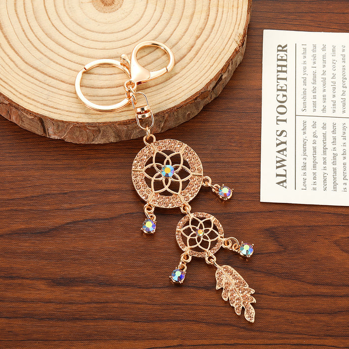 Wholesale Dreamcatcher Keychain Rhinestone Hollow Design MOQ≥2