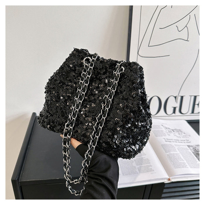 Wholesale Simple Evening Bag Summer New Sequin Bucket Bag Fashion Shoulder Underarm Bag Korean Version Women's Bag JDC-SD-TY002