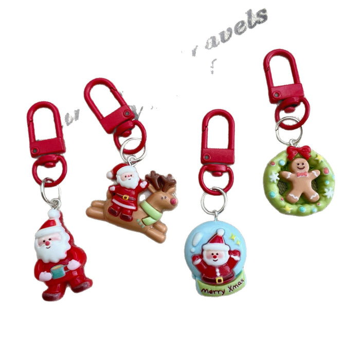 Wholesale Christmas  Resin Keychain Cute Backpack Charm Decorative Accessory