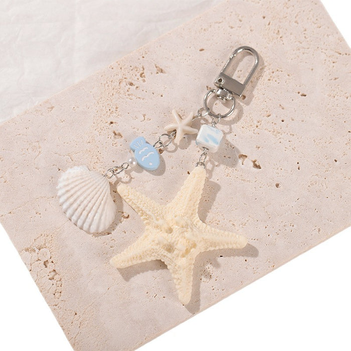 Wholesale Ocean Style Fish Shell Decorative Keychain Pendant Starfish Mobile Phone Pendant
