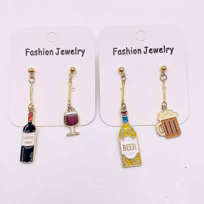 Wholesale Cartoon Beverage Alloy Oil Drop Earrings JDC-ES-Susheng002