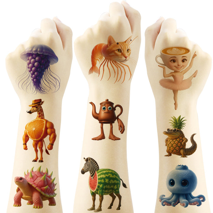 Wholesale 5X5Cm Cartoon Tattoo Water Transfer Tattoo Decorative  Stickers