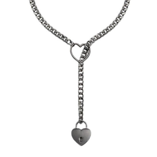 Wholesale New Fashion Love Lock Peach Heart Necklace Stainless Steel Plated Necklace Punk Necklace Decoration