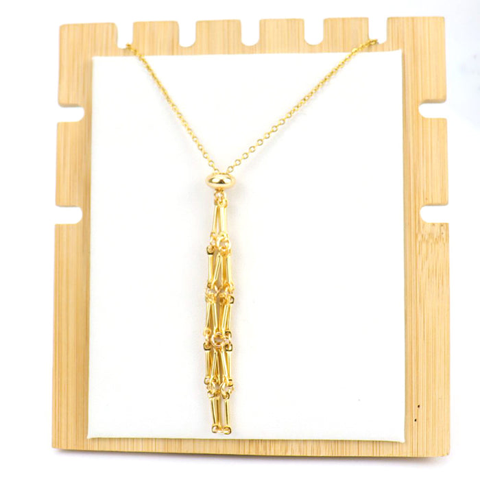 Wholesale DIY Adjustable Stainless Steel Metal Bamboo Mesh Bag Necklace Weaving Pendant N699 JDC-PT-HXu001