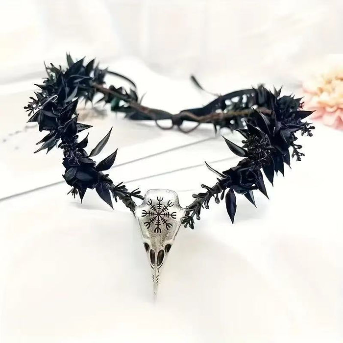 Wholesale Gothic  Headband With n And Retro Elf Forehead Pendant Metal Handmade Hair Accessory