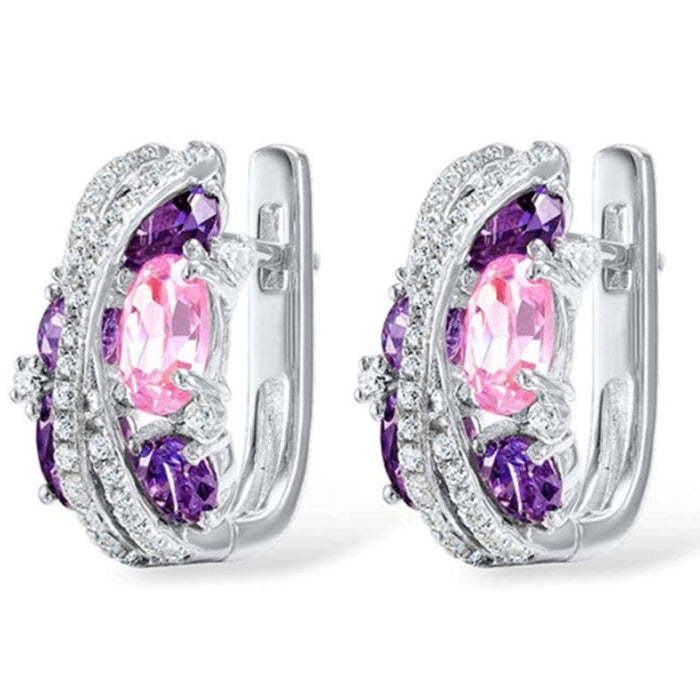 Wholesale Double-Layer X-Shaped Hollow Zircon Earrings