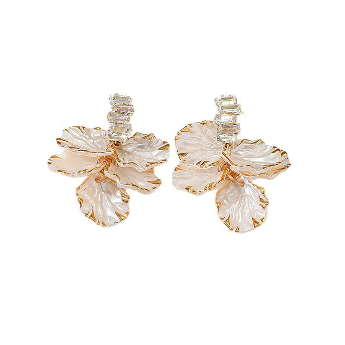 Wholesale White Shell Petal Tassel Earrings - Fashionable Party Jewelry Accessory Gift MOQ≥2