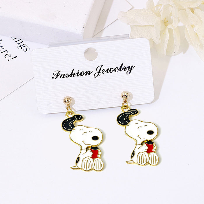 Wholesale Cute Cartoon Short Stud Earrings 925 Silver Jewelry Accessory for Women Gift MOQ≥2