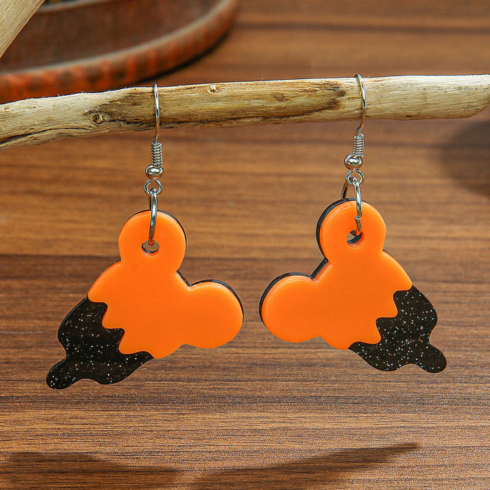 Wholesale Acrylic earrings orange and black  ice cream acrylic earrings small and fun earrings