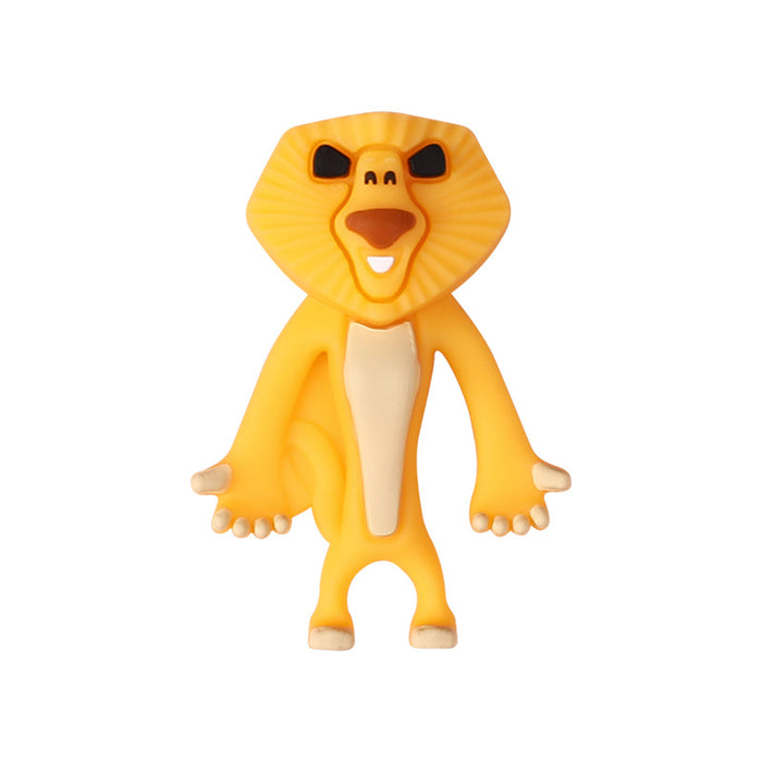 Wholesale 20pcs Cartoon Animal 3D Silicone Beads Straight Hole Creative Cute Animal Female Keychain Glue Beads