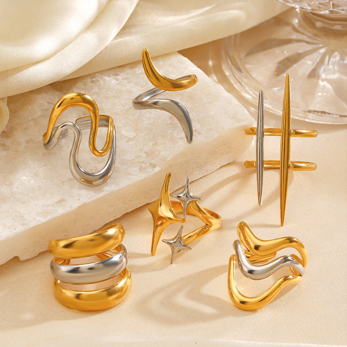 Wholesale Adjustable rings Stainless Steel Hip-Hop Gold Plated Rings for Women