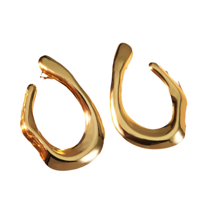 Wholesale Irregular U-shaped Titanium Steel Earrings JDC-ES-JW011