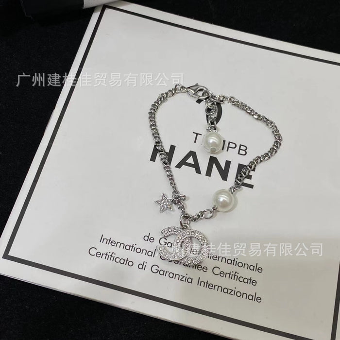 Wholesale Pearl Full Diamond Star Bracelet Women's Sweet Bracelet