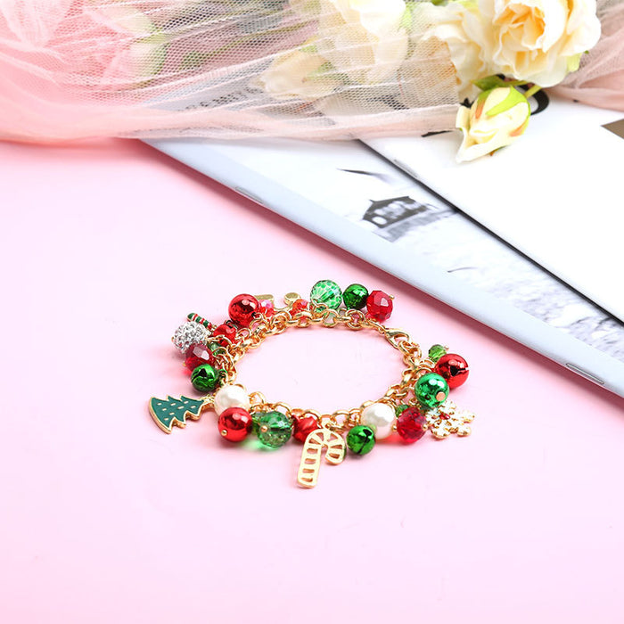 Wholesale Christmas Crystal Beads Alloy Gift Bracelet