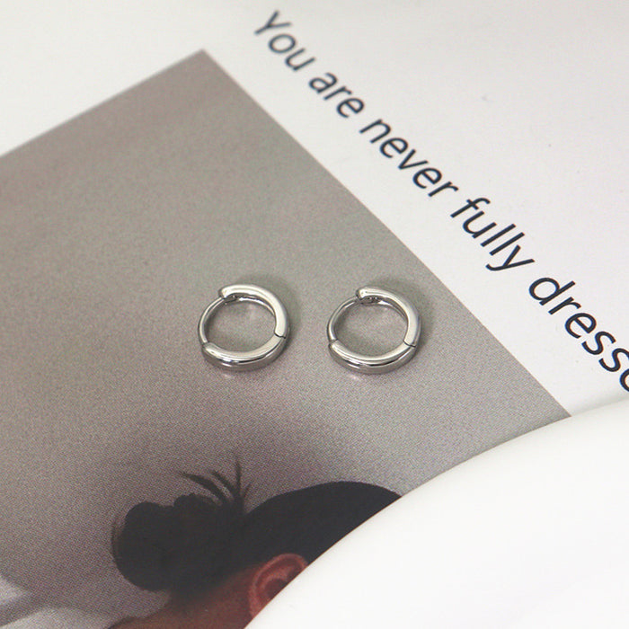 Wholesale Simple and fashionable smooth plain ring earrings, niche, high-end, versatile, geometric circles