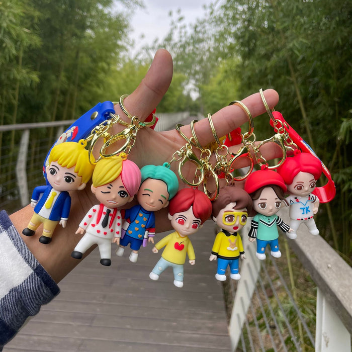 Wholesale Q-version keychain cute bag pendant car keychain ring hanging decoration small gift wholesale