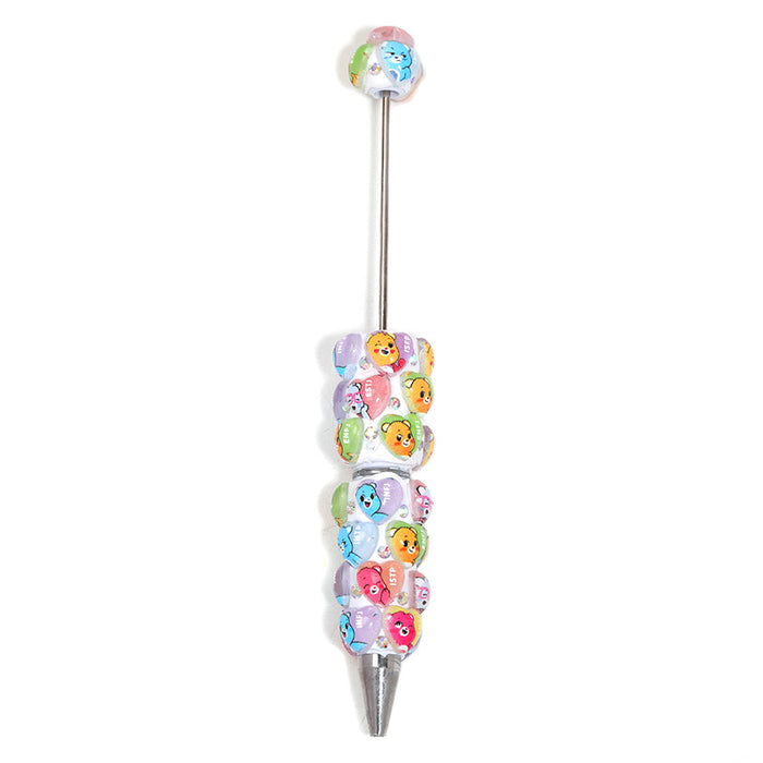 Wholesale Fashion Cartoon Bear Ballpoint Pen Resin Bead DIY Craft Gift minimum quantity: 5