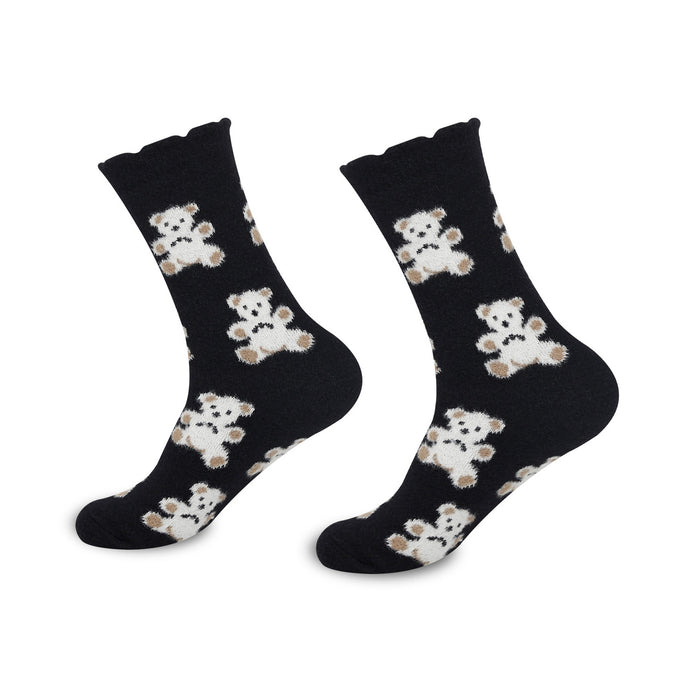 Wholesale Love Bear Middle Socks Girl Cartoon