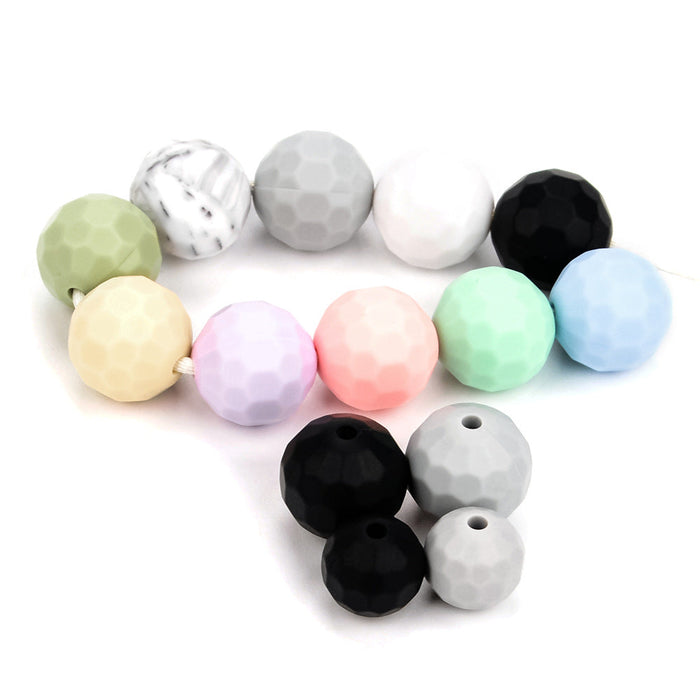 Wholesale 2pcs Silicone 12mm/15mm Macaron Round Skewer Beads JDC-BDS-Siluoxi008