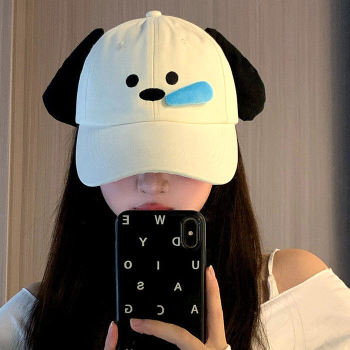 Wholesale Cute 3D Puppy Baseball Hat Outdoor Photo Sunshade Duck Tongue Hat Women's Hat