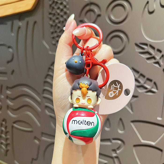 Wholesale Volleyball keychain cute cartoon volleyball doll couple backpack pendant