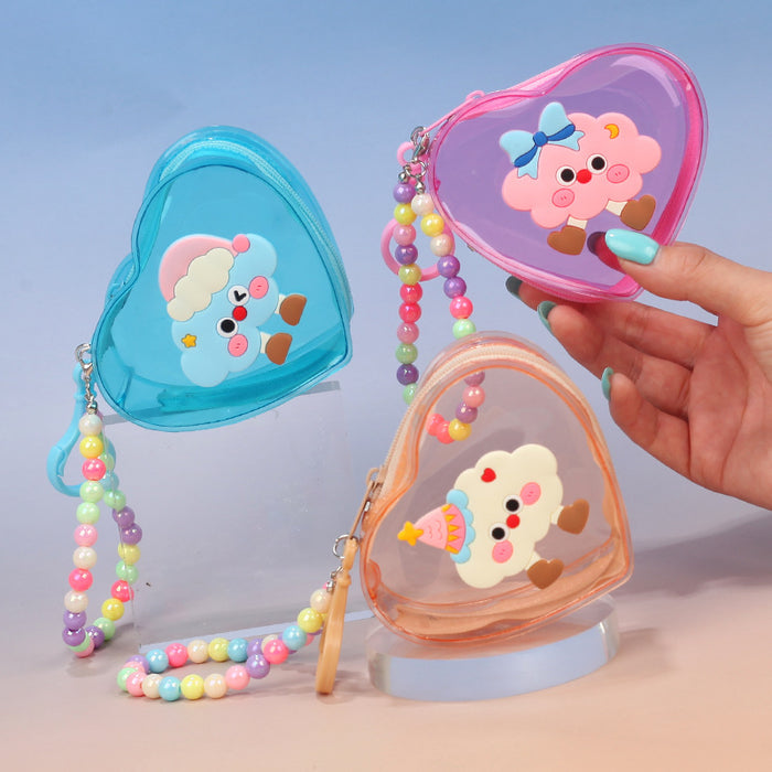 Wholesale Cute Cloud Design Transparent PVC Wallet Trendy Coin Purse Fashion Accessory For Gift And Resale