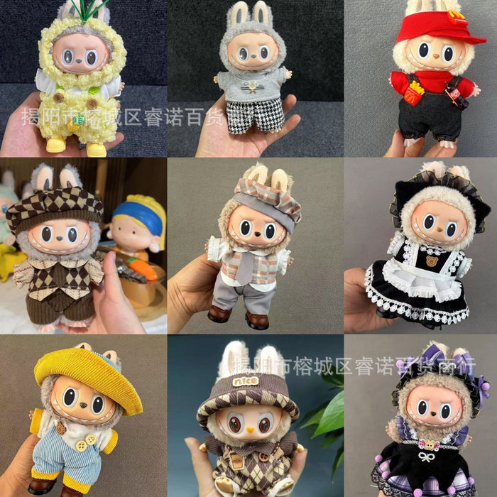 Wholesale Wearable Baby Clothes 17cm Doll Cute  Suit Skirt Plush Clothes