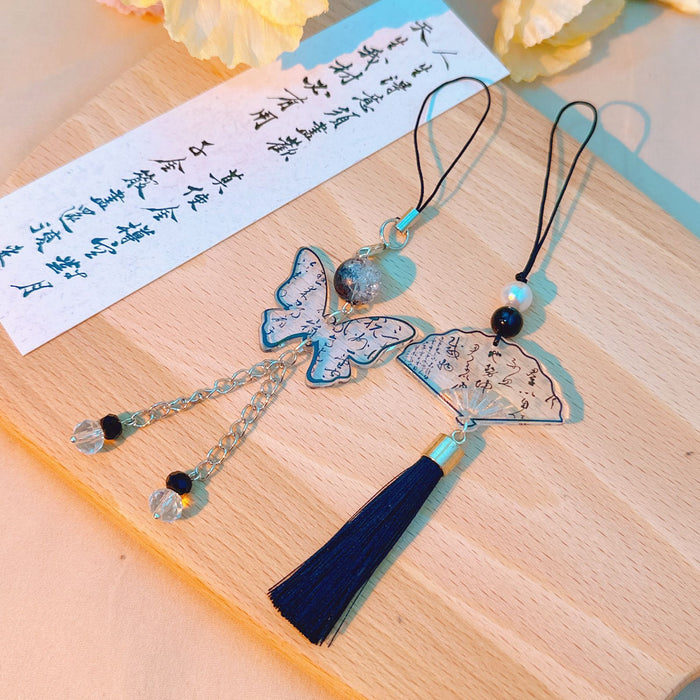 Wholesale Calligraphy Mobile Phone Chain Niche Gift Creative keychain Bag Hanging Ornaments