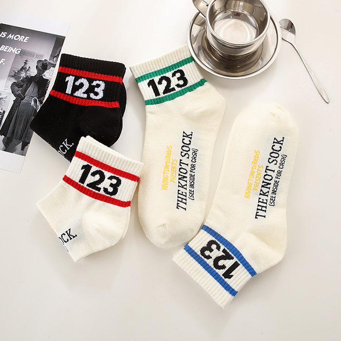 Wholesale Striped short tube socks, niche sports basketball socks, student cotton socks, women's boat socks