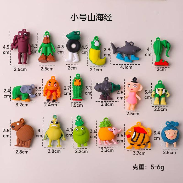 Wholesale Doll keychain funny abstract stick man shark small pendant