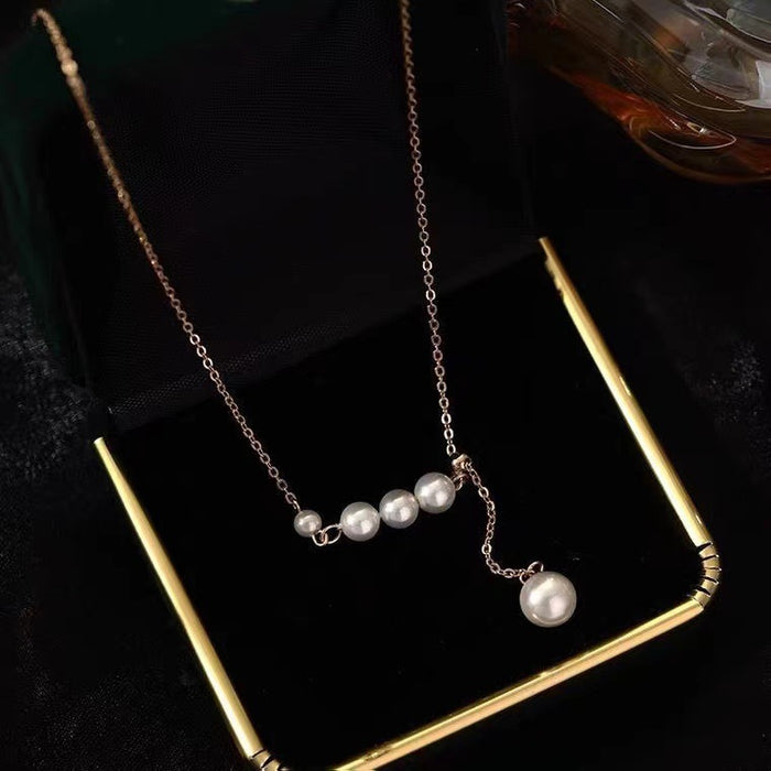 Wholesale New minimalist pearl necklace, versatile, high-end, fashionable, trendy, collarbone chain, light luxury, niche accessory
