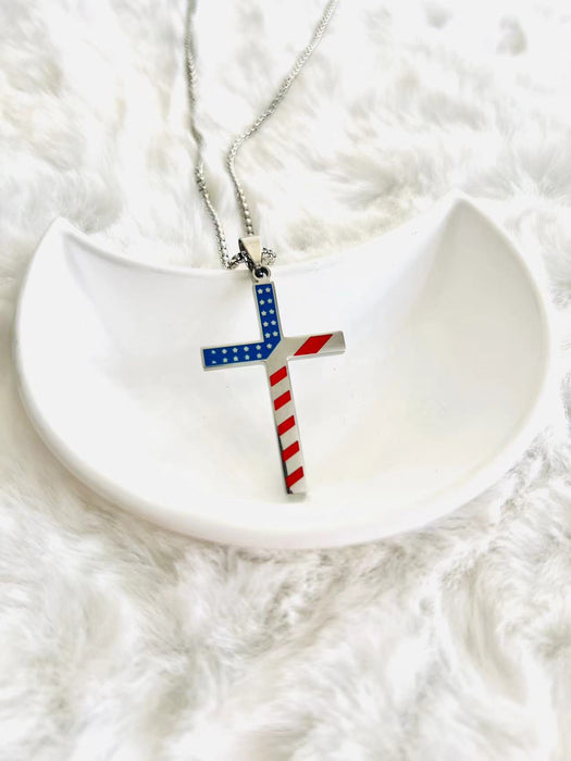 Wholesale Stainless steel drip oil cross necklace, titanium steel pendant, non fading necklace