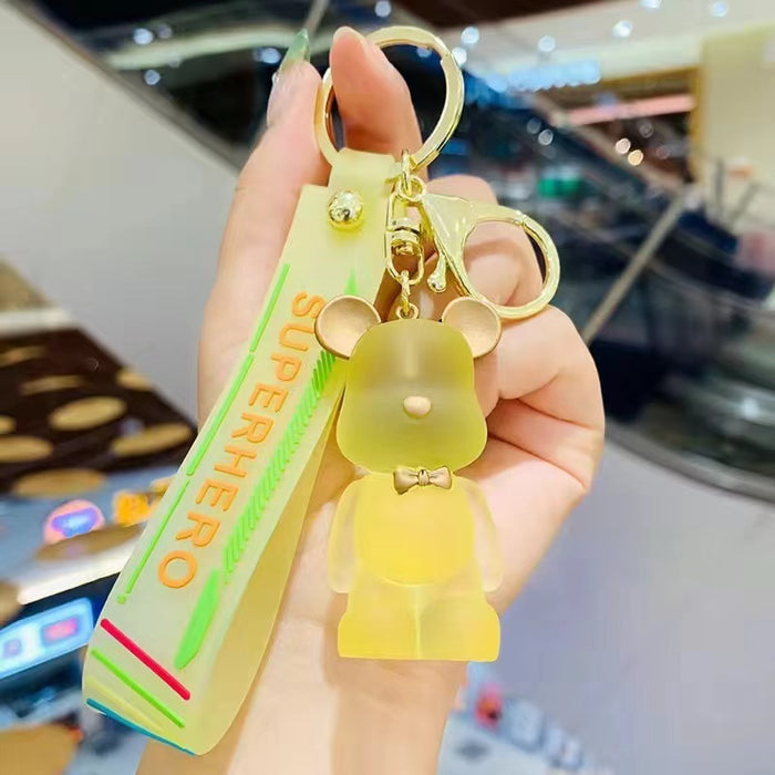Wholesale Dreamy Crystal Bear Keychain Couple Birthday Gift Car Bag Small Pendant