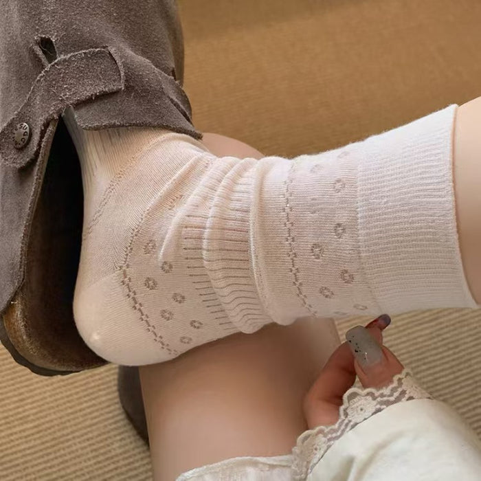 Wholesale Thin hollowed out mesh eyelets, tube socks for wearing, versatile stacking socks