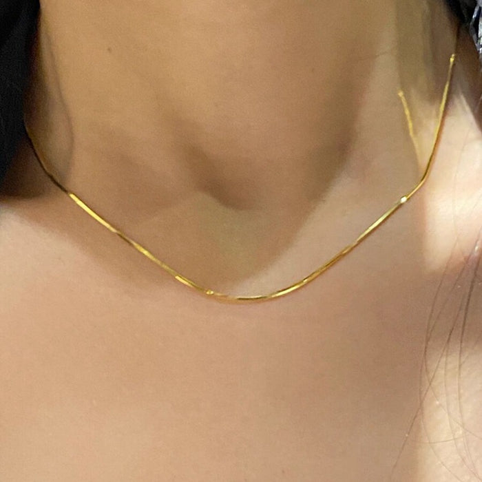 Wholesale Plain chain pendant gold necklace