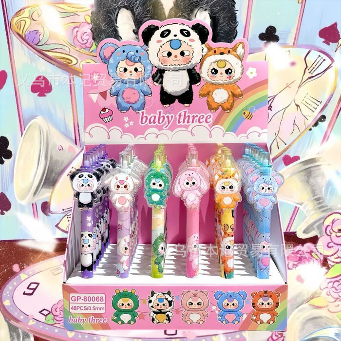 Wholesale 48pcs Cartoon-printed acrylic student push-button pen